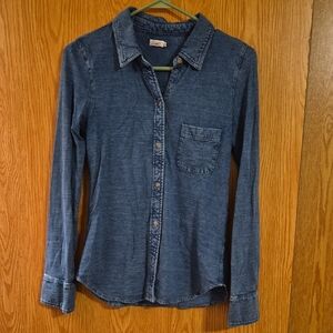 Faherty Indigo Blue Denim Button-Down Shirt